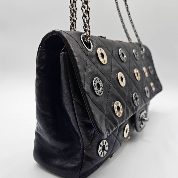 Chanel Star Attitude Flag Bag Grommet Embellished Quilted Leather Large - Picture 7 of 16